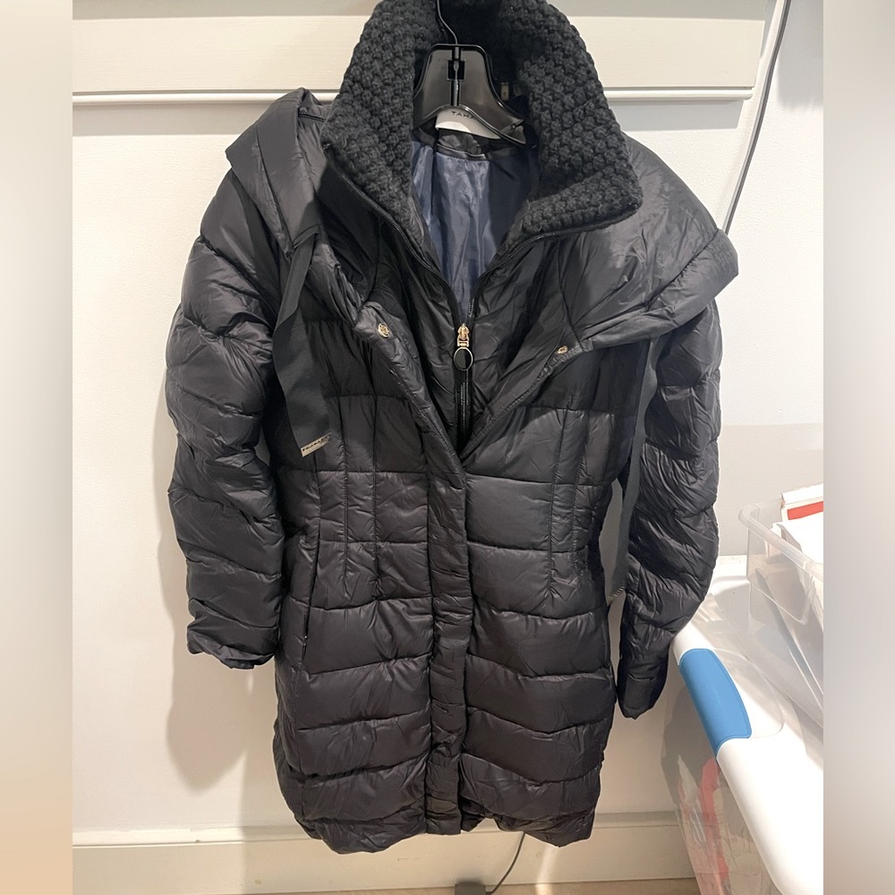 Tahari Women’s Knee Length Puffer Coat